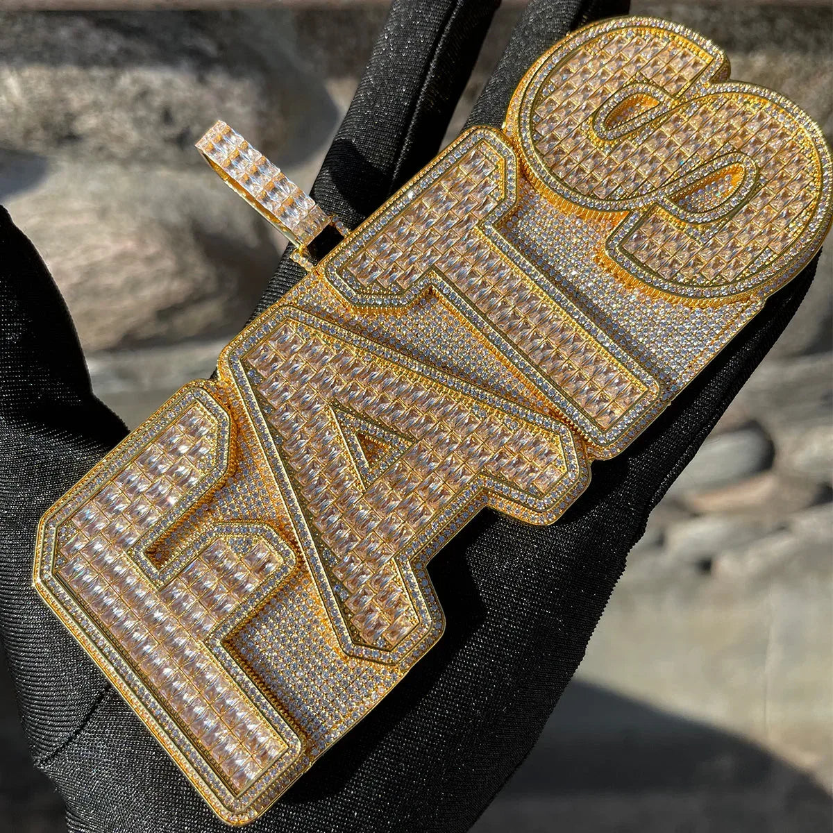 Baguette Edition Iced Out Personalized Custom Name Necklace Pendant - Luxury Custom Jewelry - CaratixJewelry